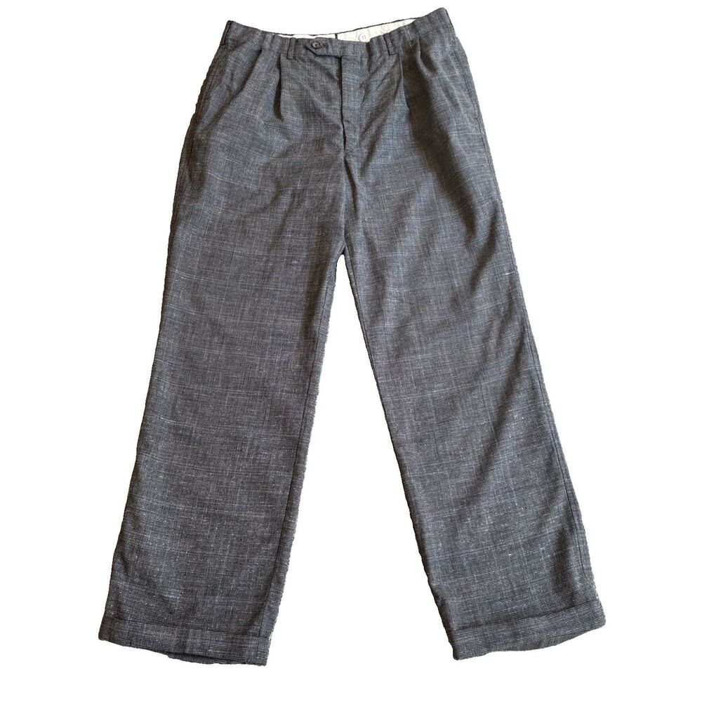 Vtg Corbin Grey Vertical Weave Textured Men’s Trousers Size 30 X 30 Made In USA